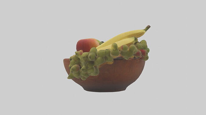 Fruit Bowl model Low-poly 3D model 3