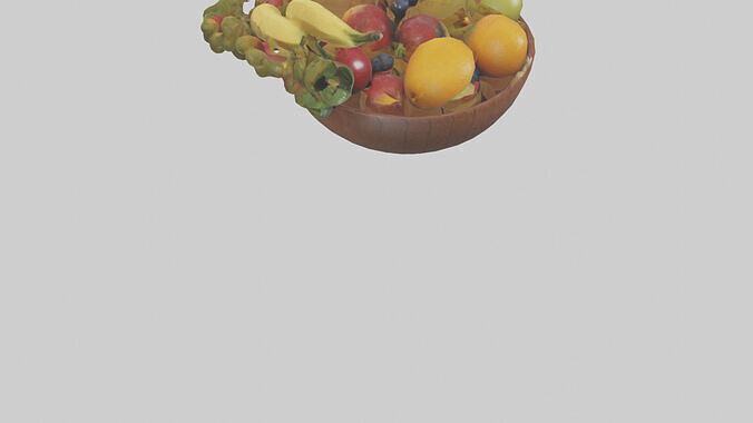 Fruit Bowl model Low-poly 3D model 7