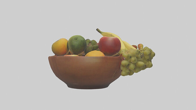 Fruit Bowl model Low-poly 3D model 2