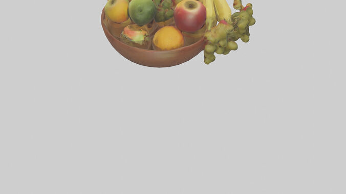 Fruit Bowl model Low-poly 3D model 4