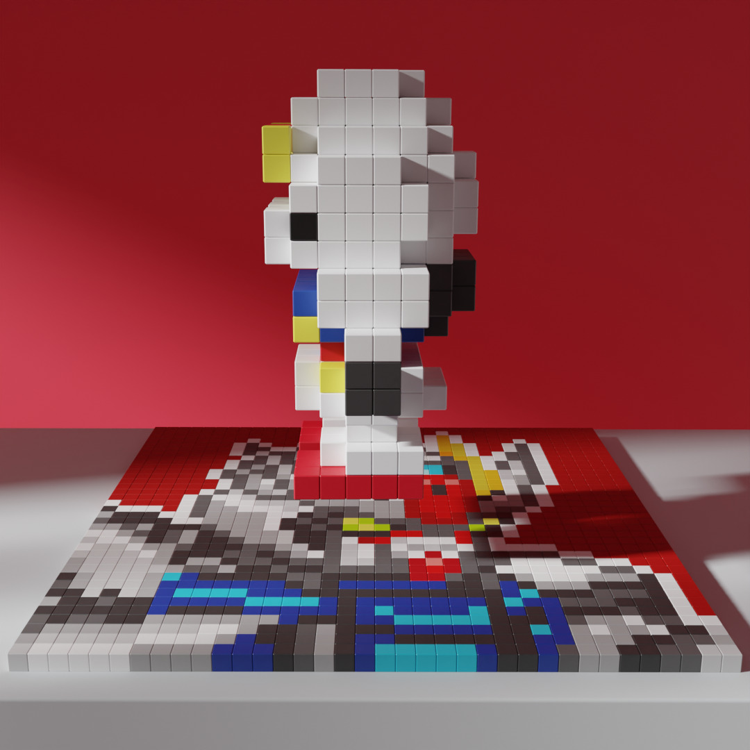 Gundam Mobile Suit Voxel Stylized Cubic 3D model_4