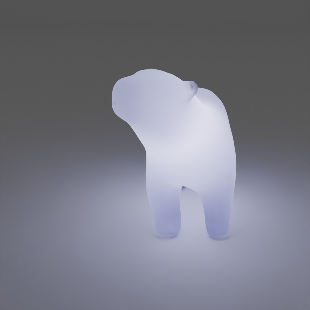 Indirect lighting of a polar bear parent and child 3D model_9