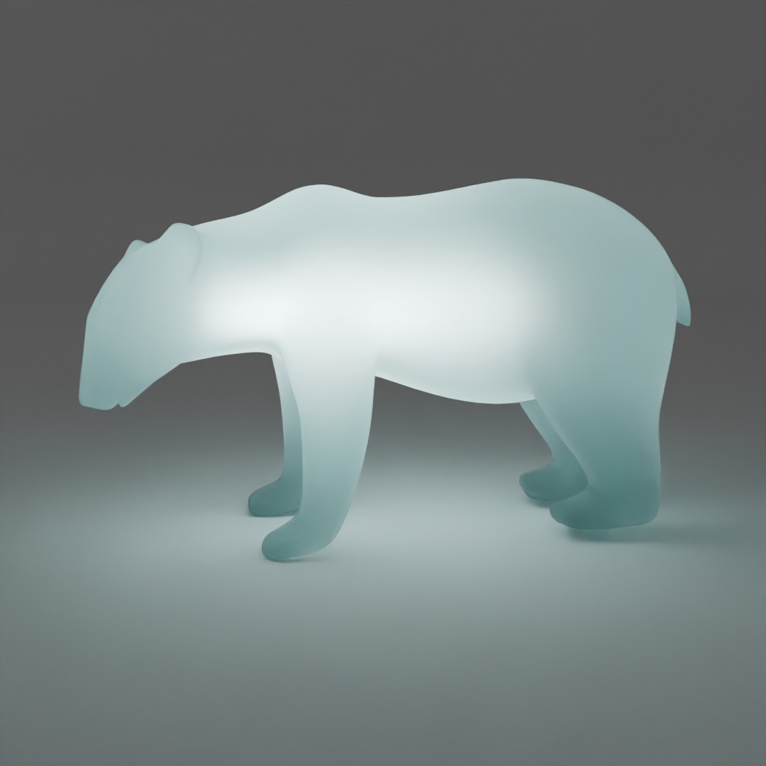 Indirect lighting of a polar bear parent and child 3D model_7