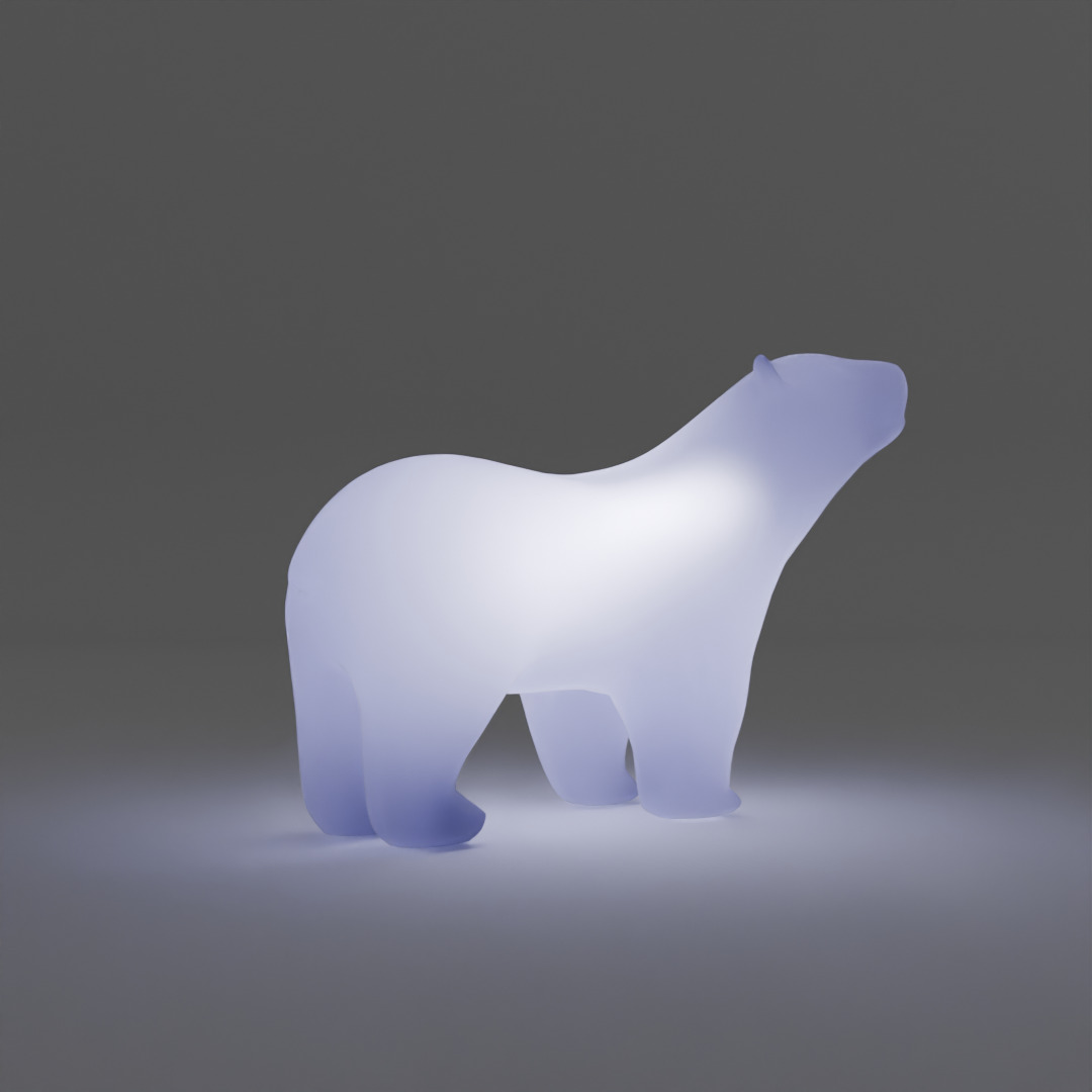Indirect lighting of a polar bear parent and child 3D model_1