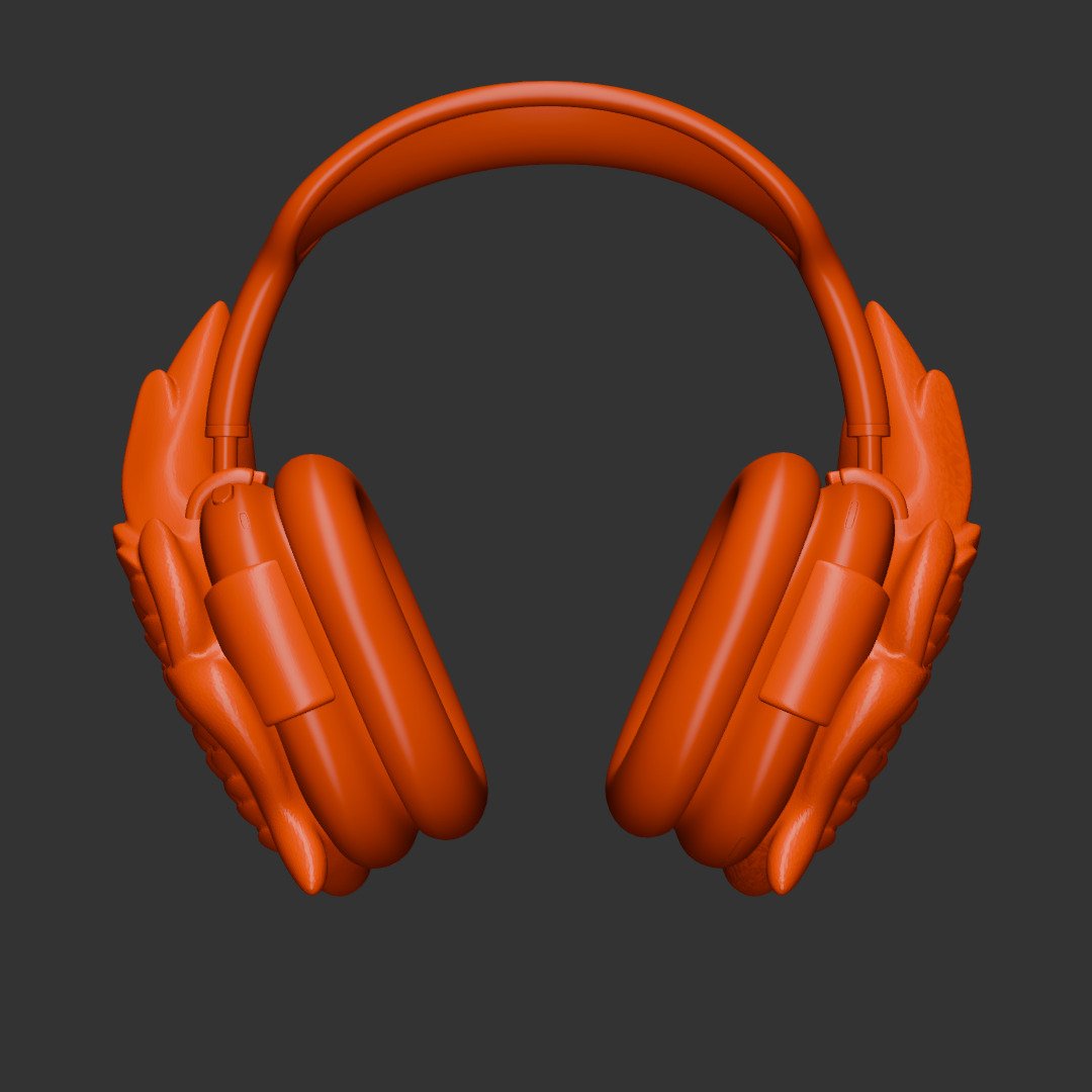 Feather Wings AirPods Max Attachment 3D print model_3