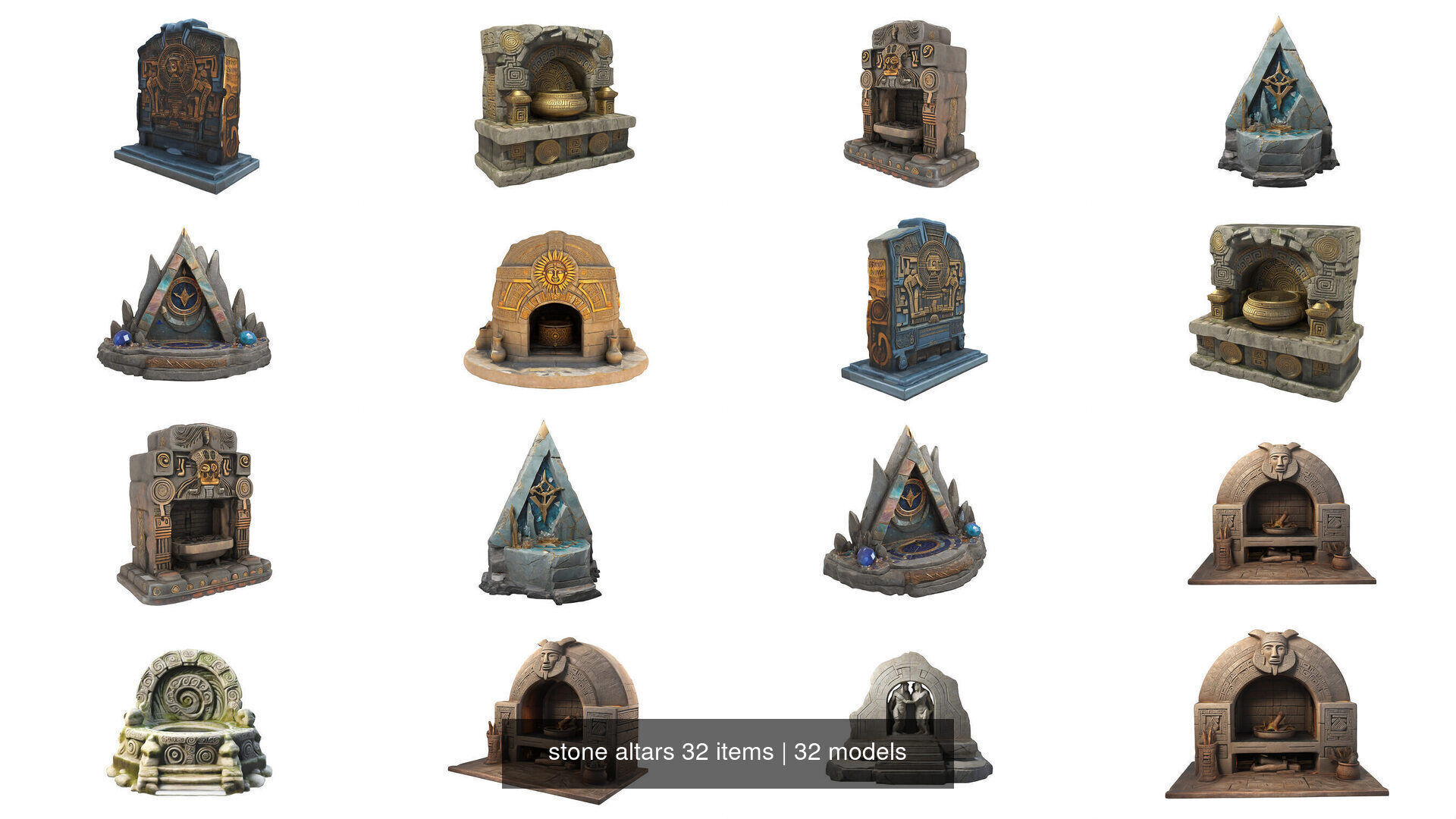 stone altars 32 items 3D Model Collection_32