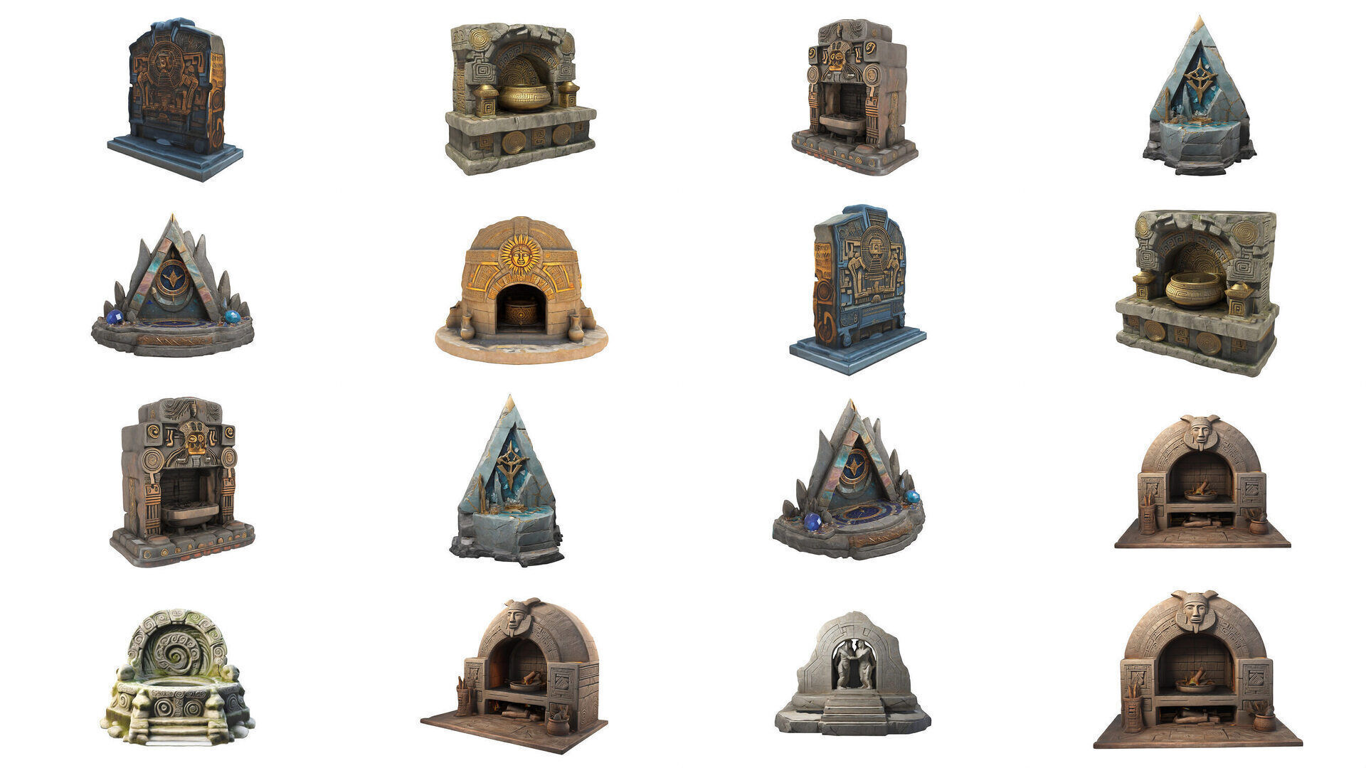 stone altars 32 items 3D Model Collection_31