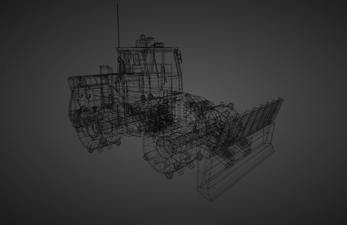 Landfill Compactor Heavy Vehicle Low-poly 3D model_9