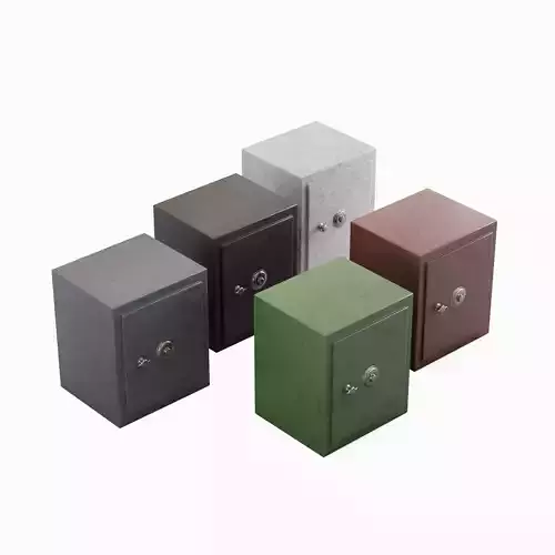 Steel Safe Set Low-poly 3D model