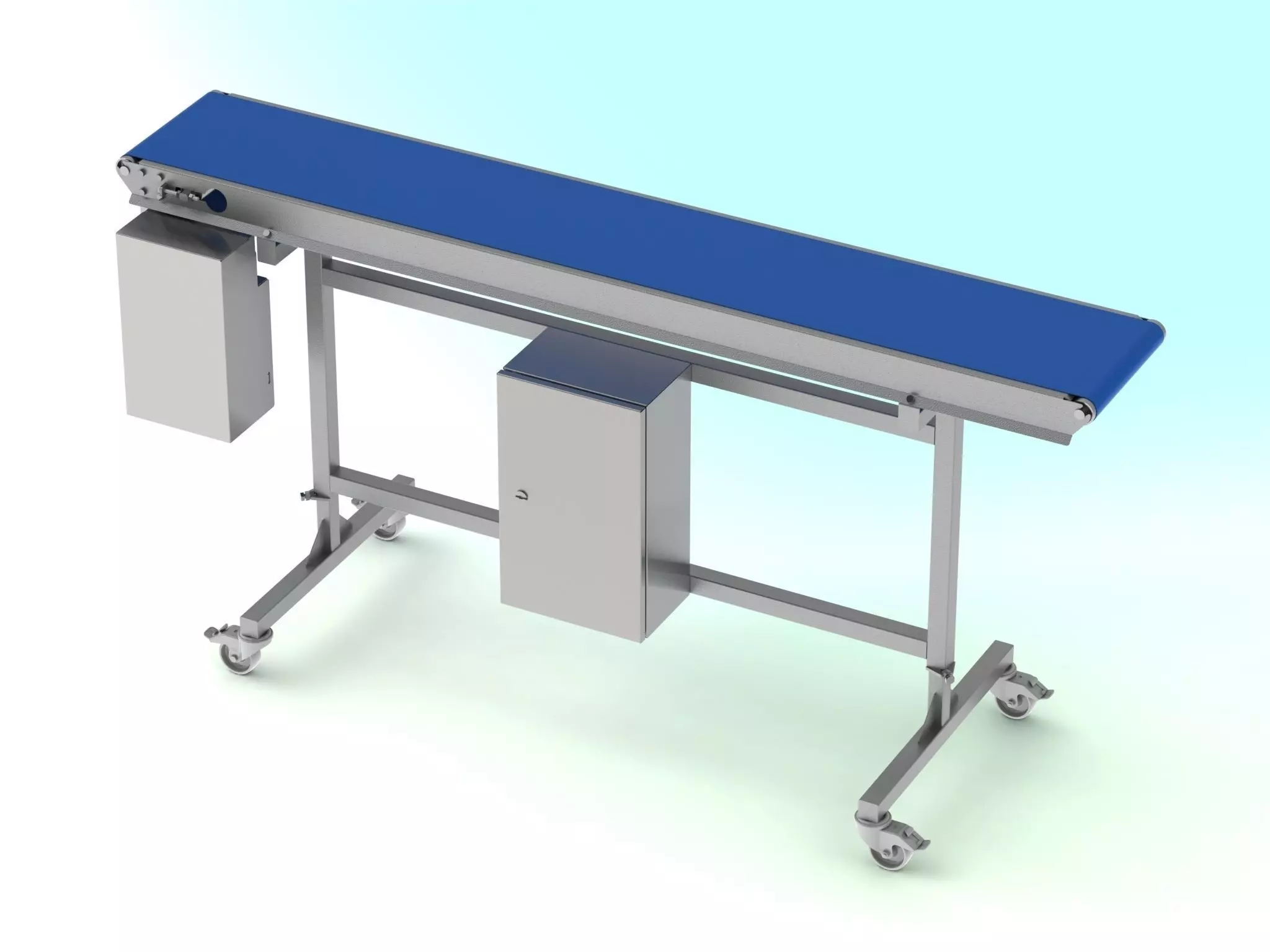 PVC belt conveyor 300x2000mm Free 3D model_0