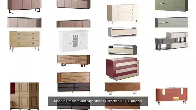 Modern Dressers and Nightstands Collection 01 
