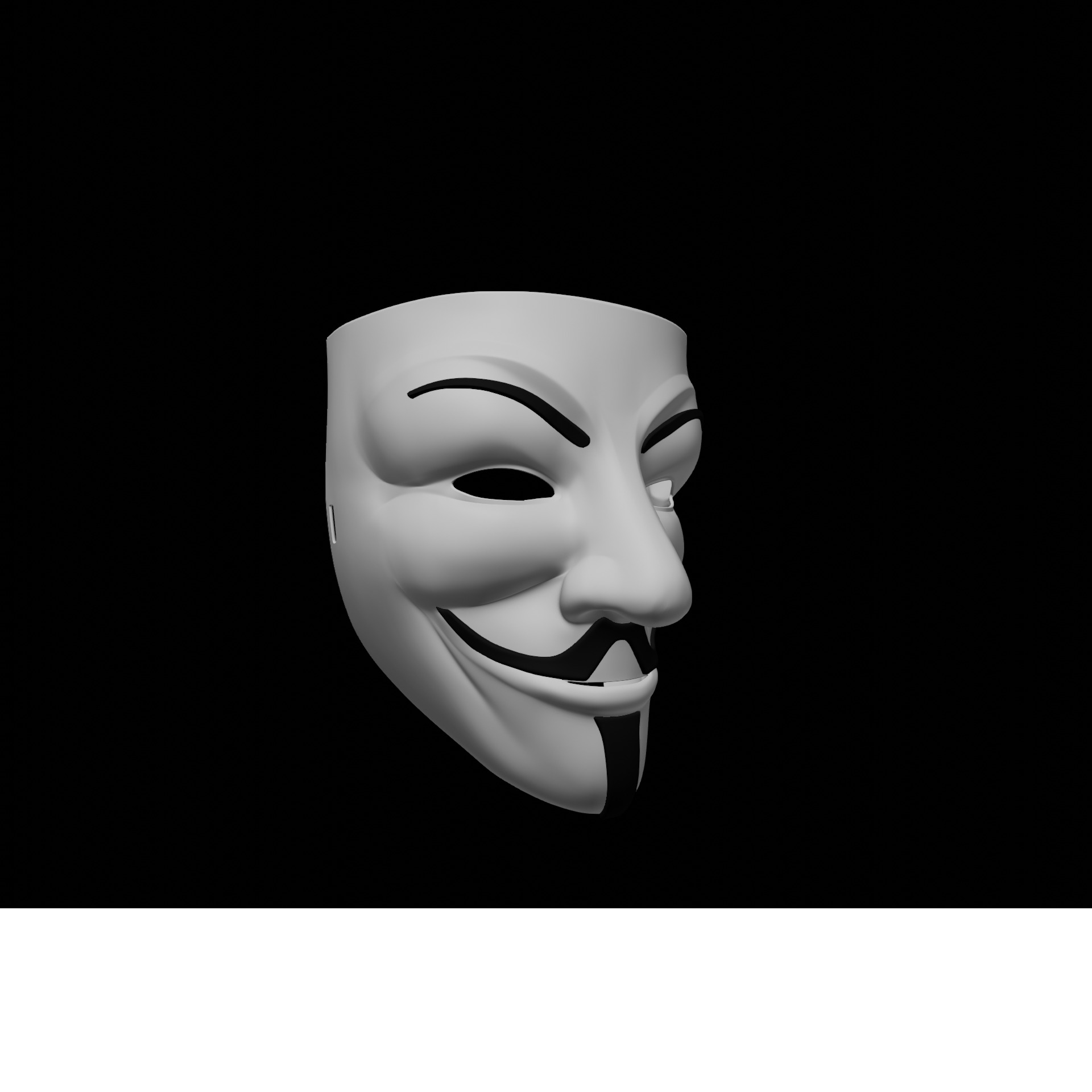 Guy Fawkes Mask 3D print model_2