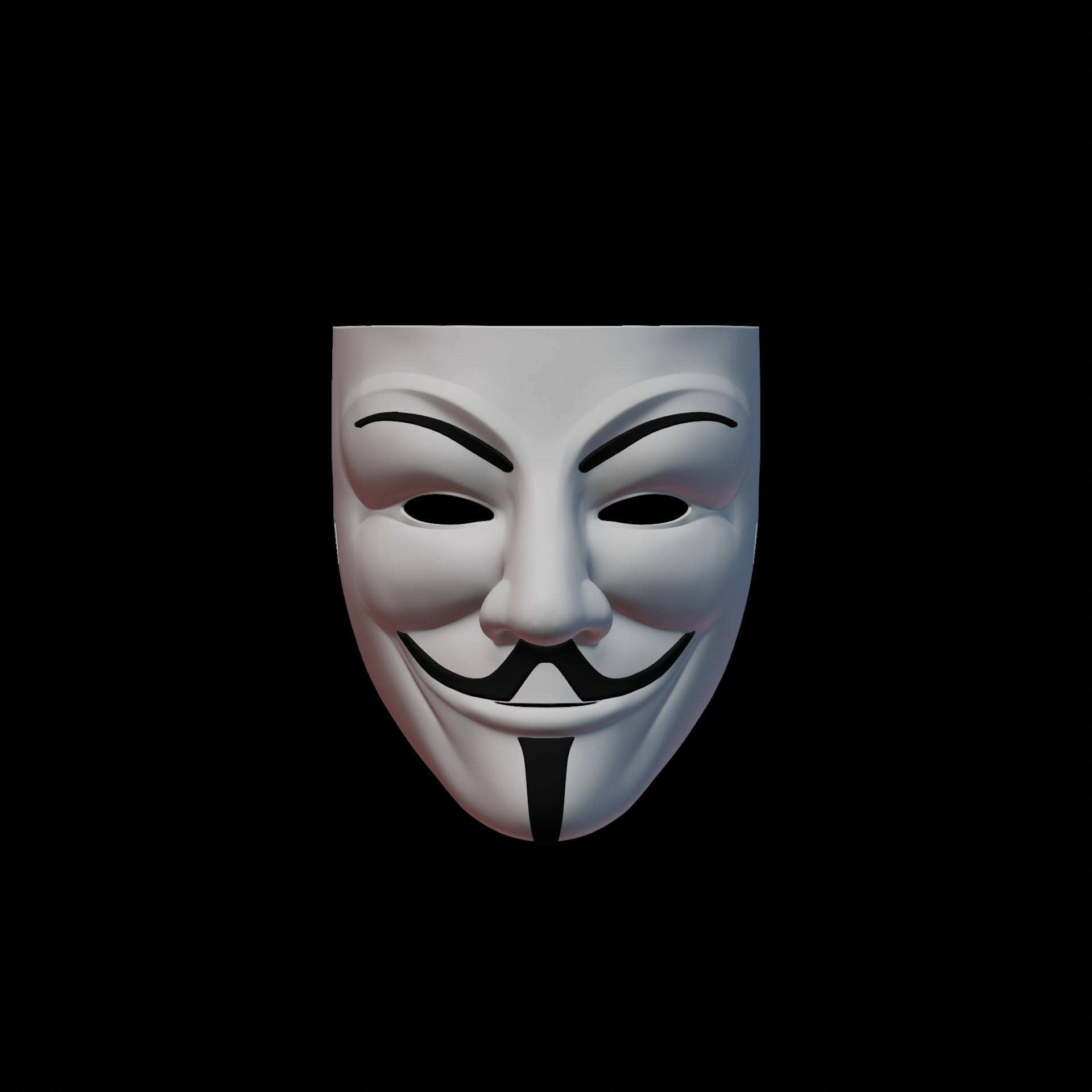 Guy Fawkes Mask 3D print model_1