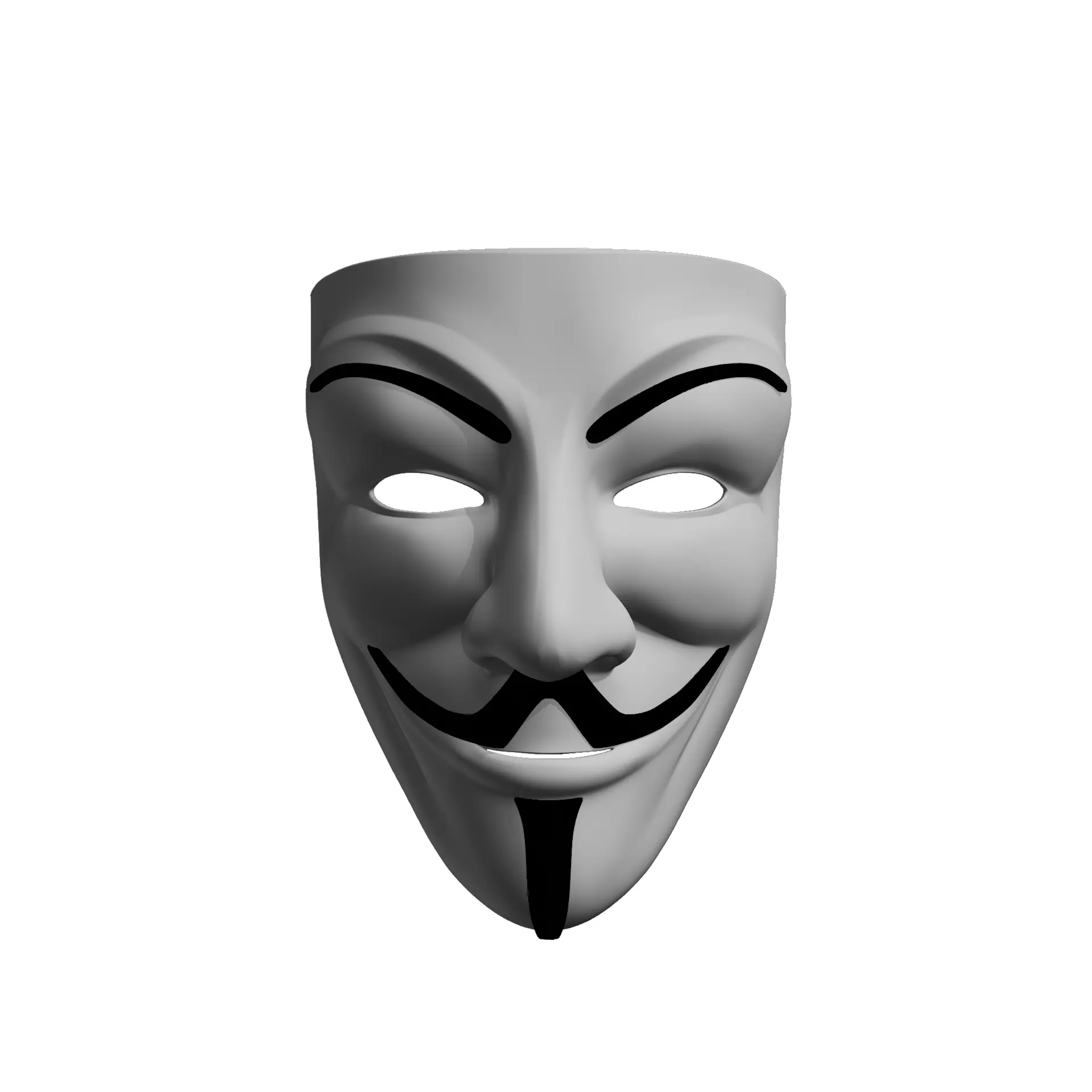 Guy Fawkes Mask 3D print model_0