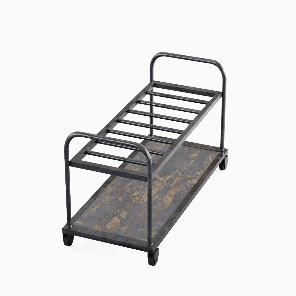 Steel Cart Set  Low-poly 3D model_5