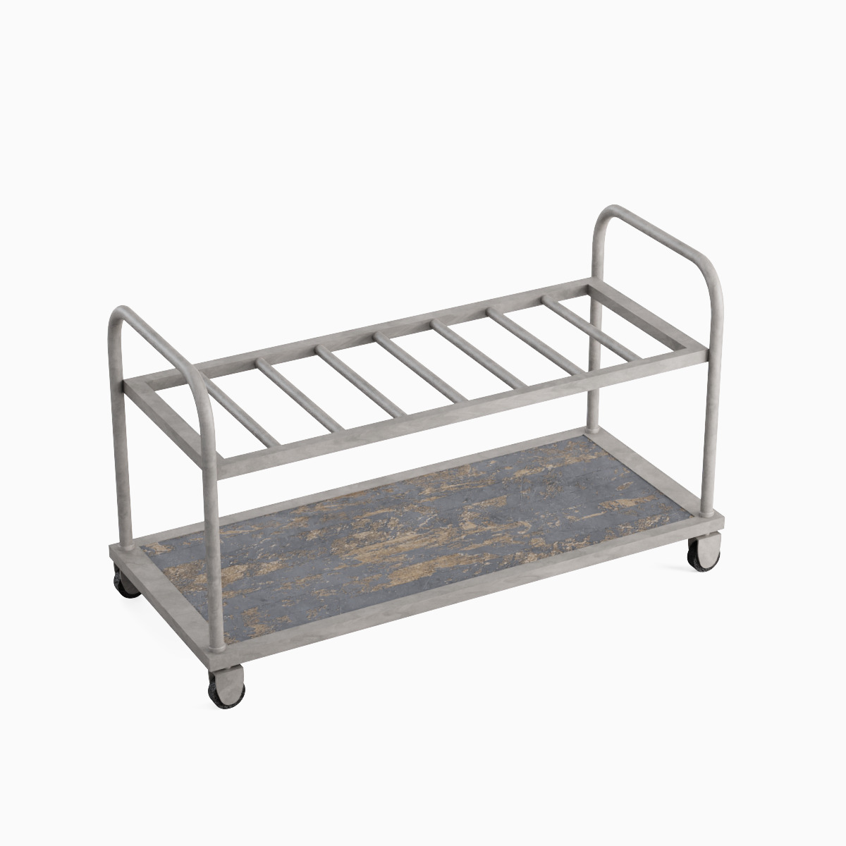 Steel Cart Set  Low-poly 3D model_12