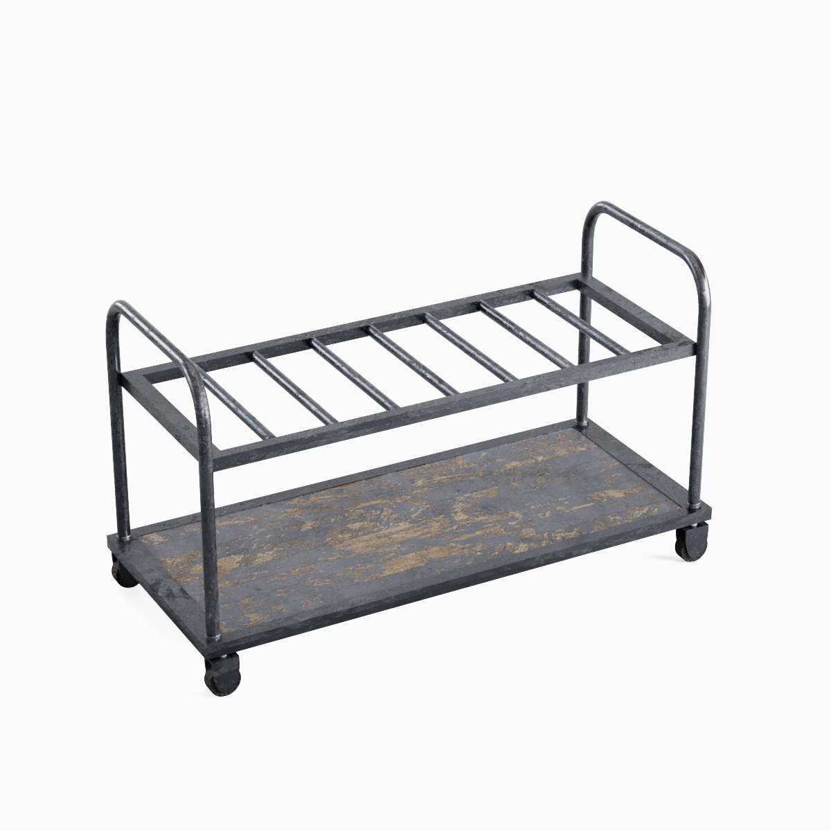 Steel Cart Set  Low-poly 3D model_4