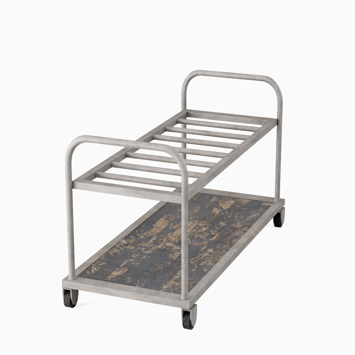 Steel Cart Set  Low-poly 3D model_16
