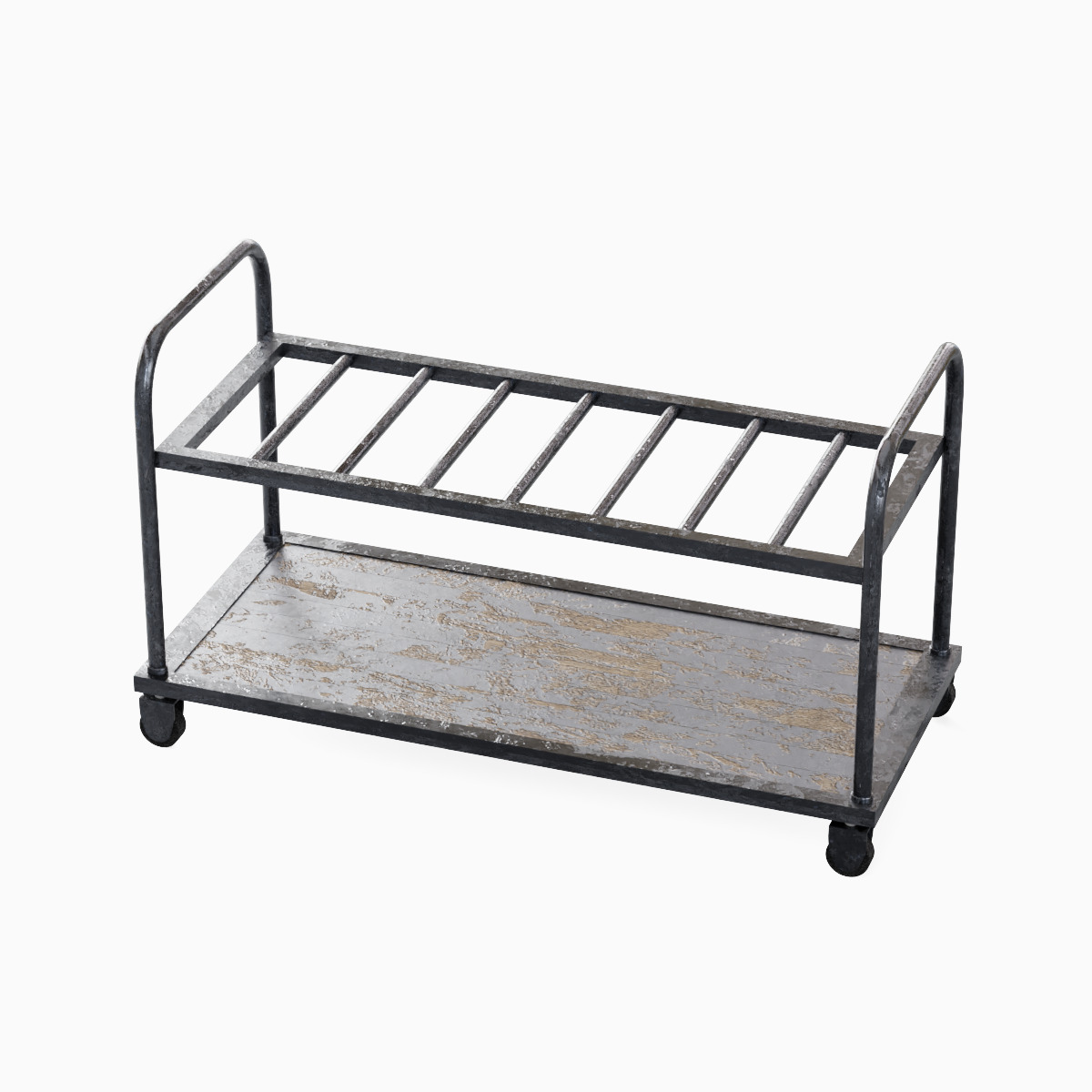 Steel Cart Set  Low-poly 3D model_8