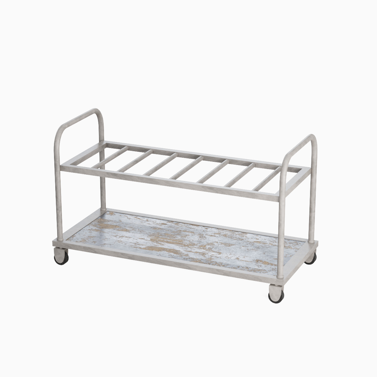 Steel Cart Set  Low-poly 3D model_11