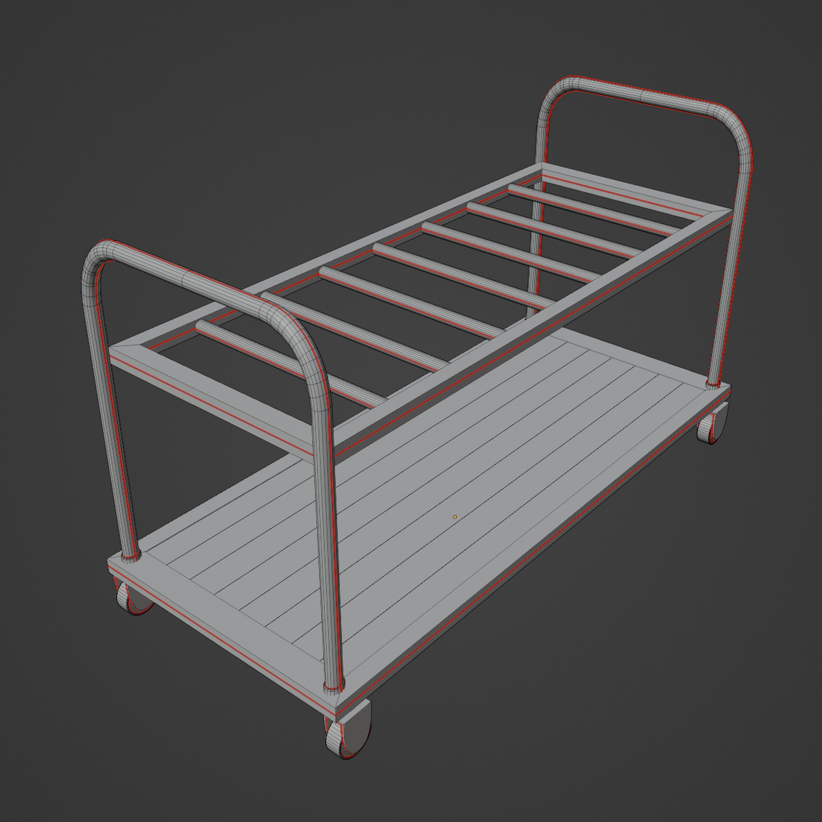 Steel Cart Set  Low-poly 3D model_18