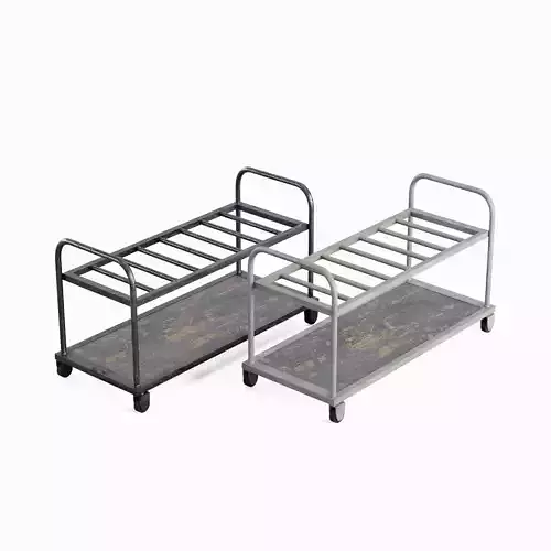 Steel Cart Set  Low-poly 3D model