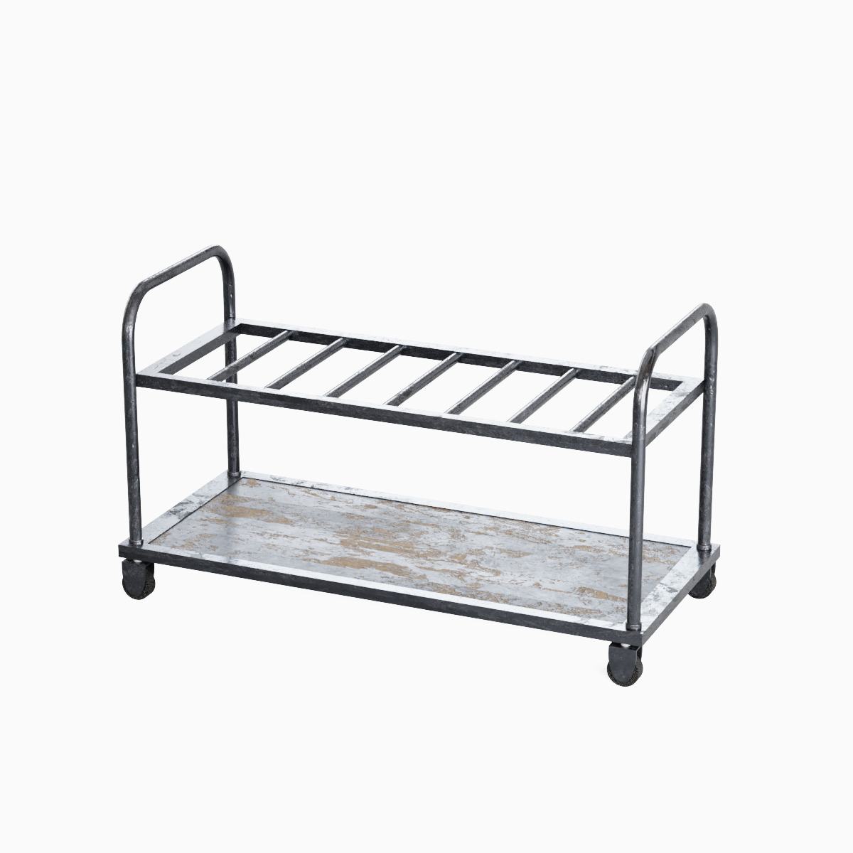 Steel Cart Set  Low-poly 3D model_3