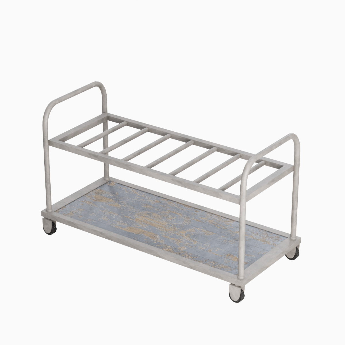 Steel Cart Set  Low-poly 3D model_14
