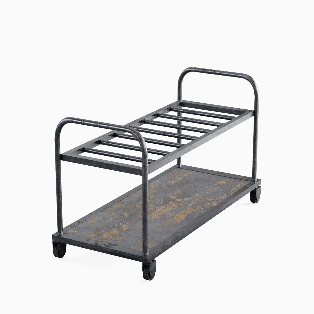 Steel Cart Set  Low-poly 3D model_2