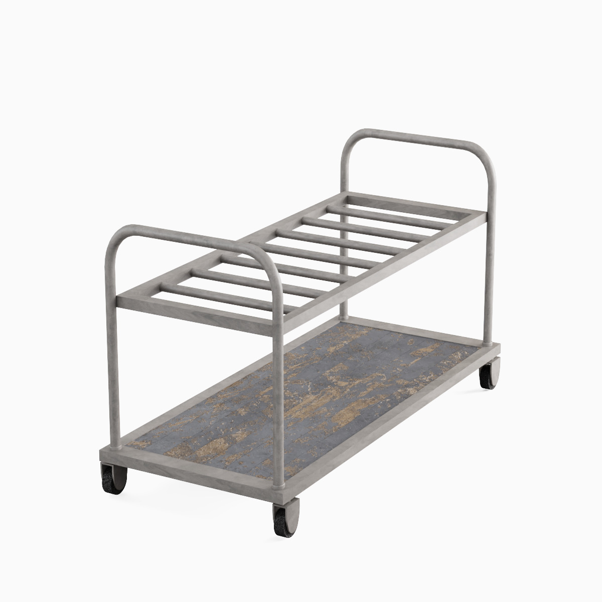 Steel Cart Set  Low-poly 3D model_10