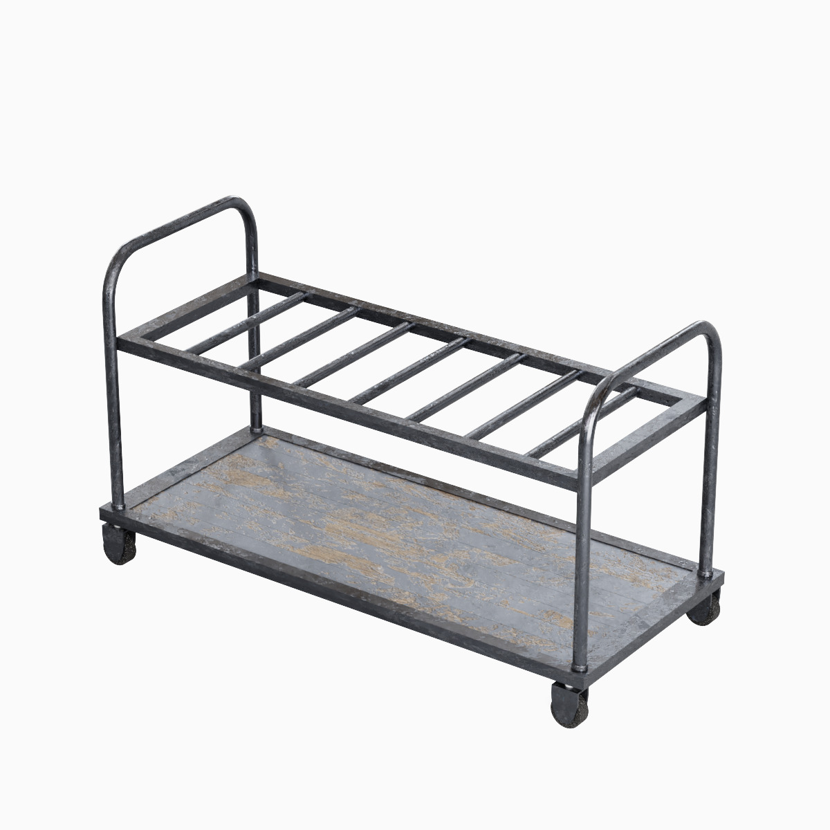 Steel Cart Set  Low-poly 3D model_6