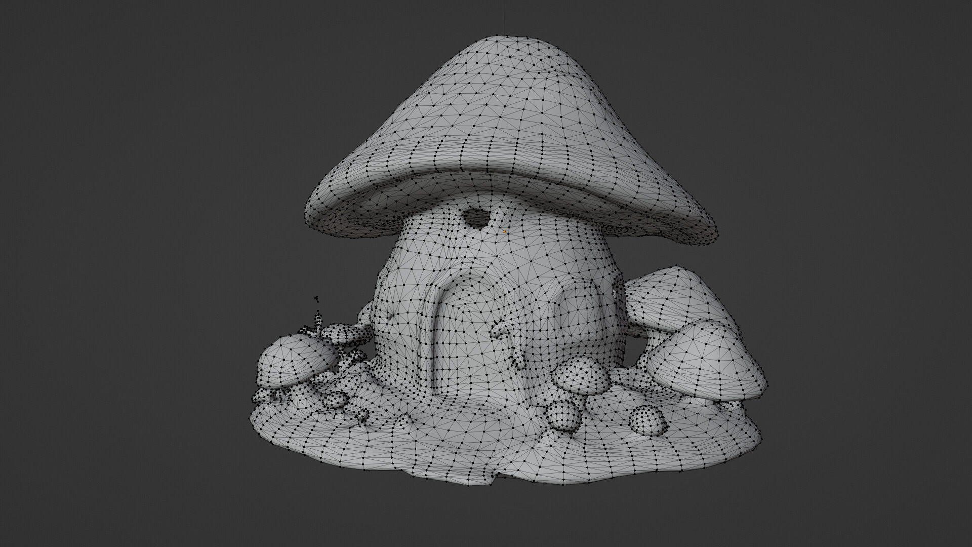 Mushroom house Low-poly 3D model_5