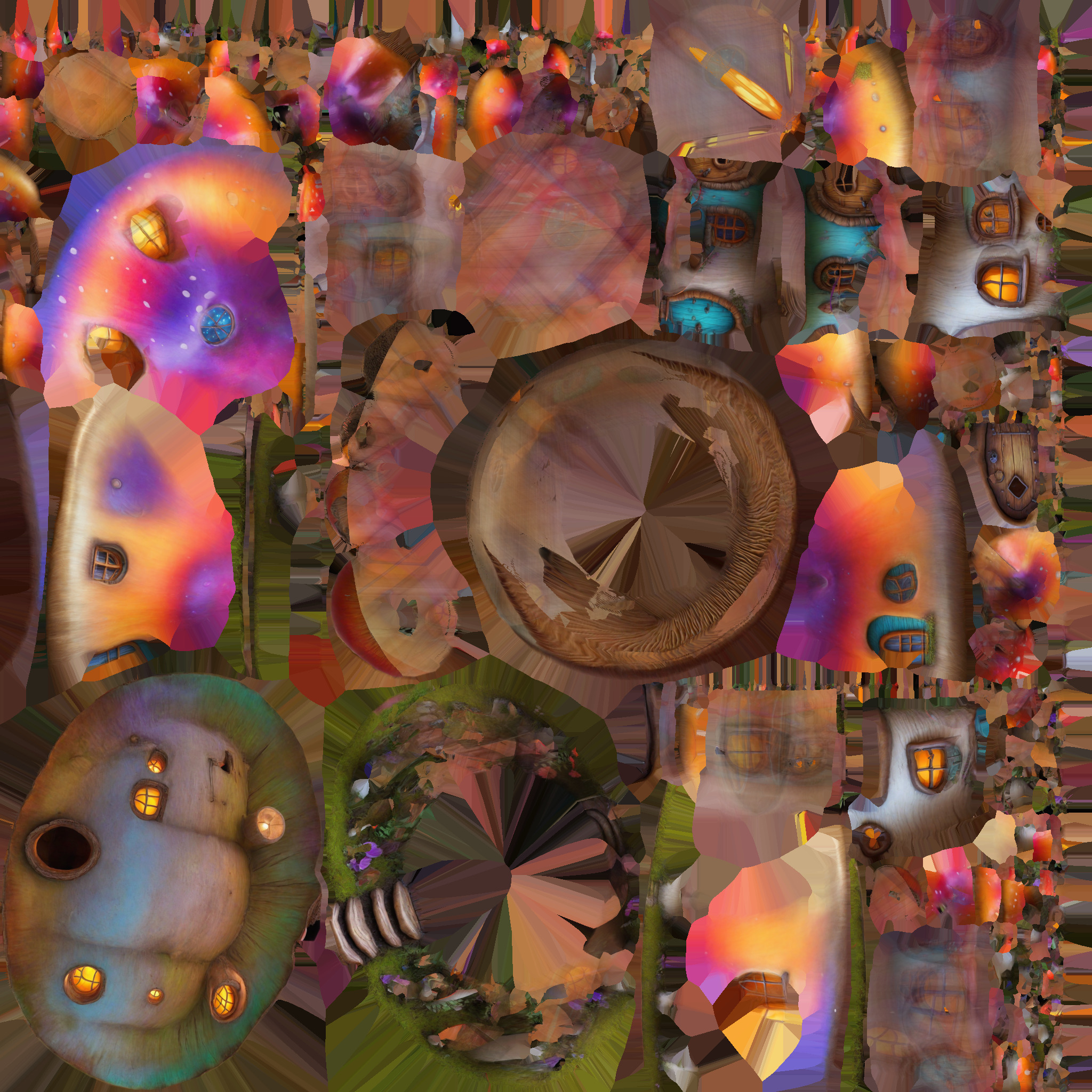 Mushroom house Low-poly 3D model_3