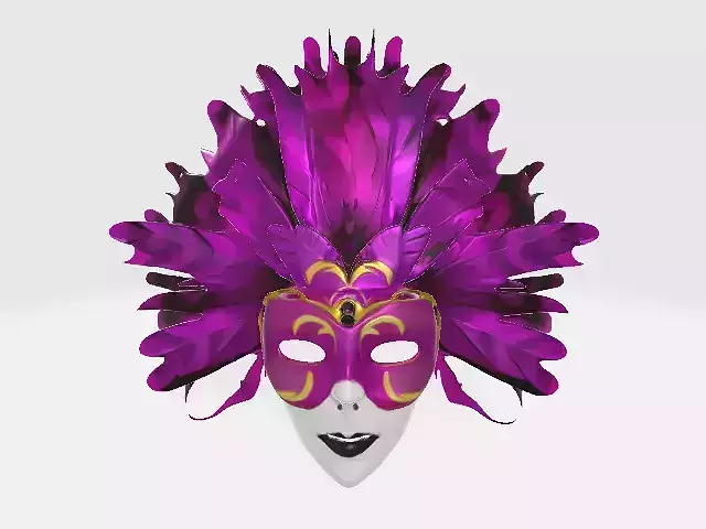 Royal Plumage Masquerade Mask Low-poly 3D model