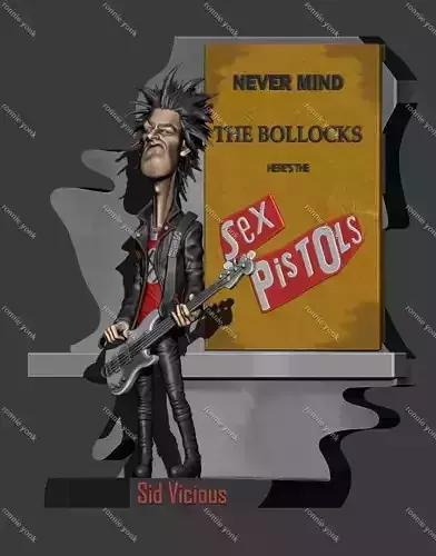 Sid Vicious caricature 3d printing 3D print model