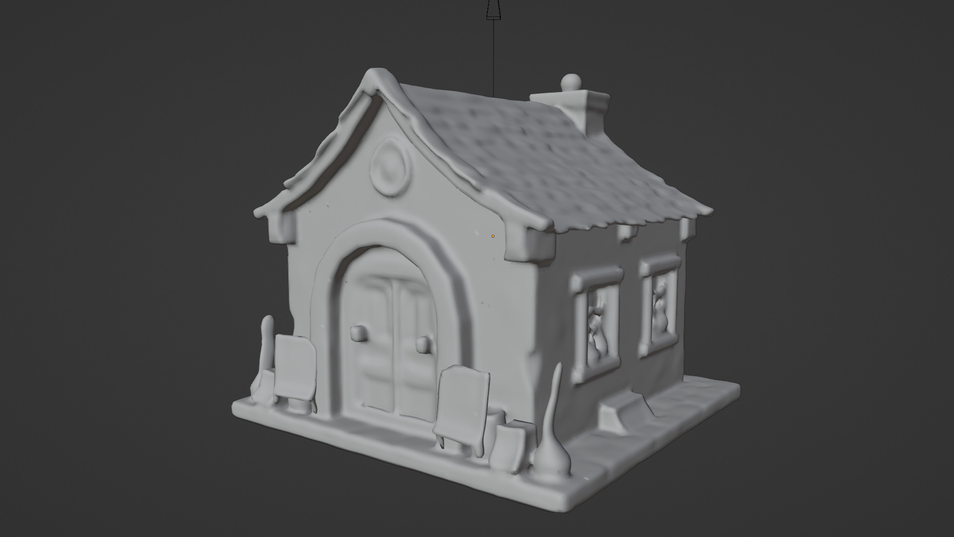 medieval house Low-poly 3D model_4