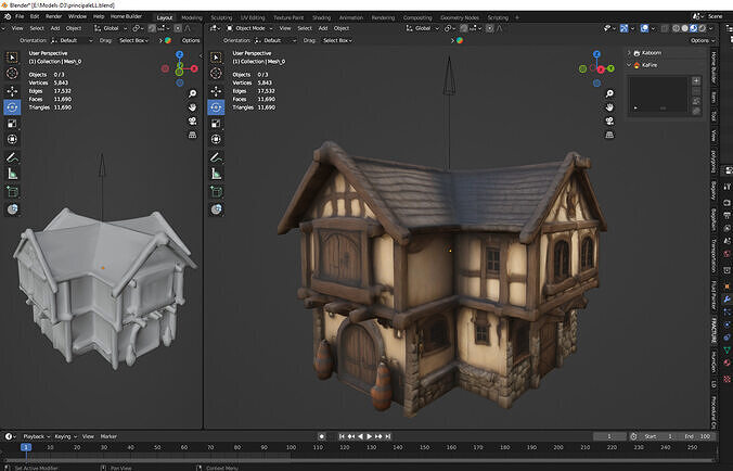 house Low-poly 3D model 2