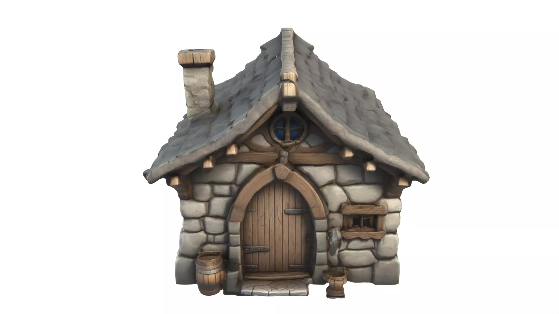 house Low-poly 3D model_0