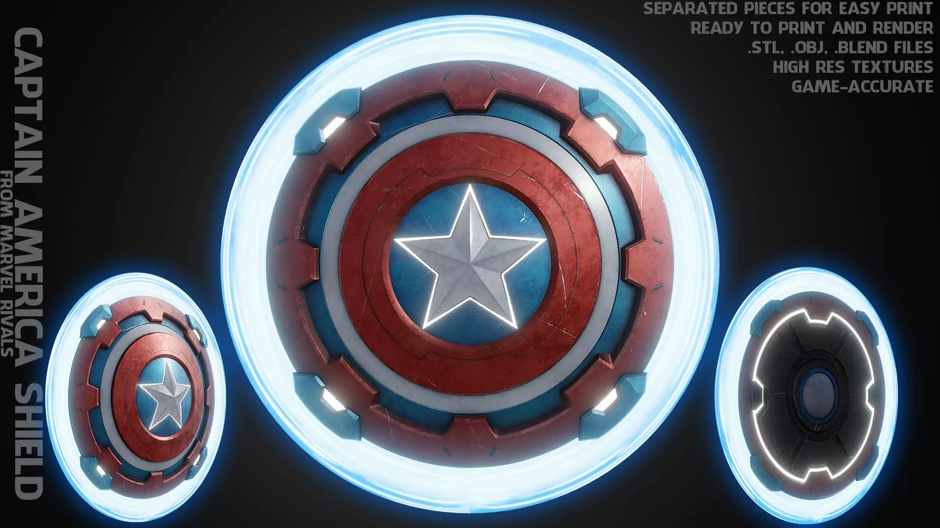 Marvel Rivals Captain America Vibranium Shield for Cosplay 3D print model_0