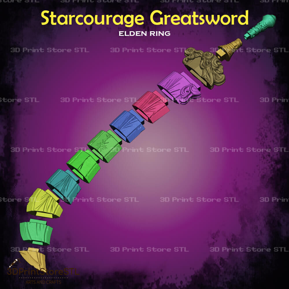 Starscourge Radahn Sword Cosplay Elden Ring - STL File 3D print model_5