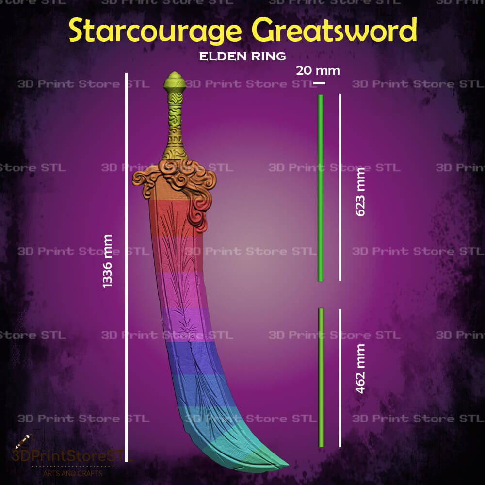 Starscourge Radahn Sword Cosplay Elden Ring - STL File 3D print model_4