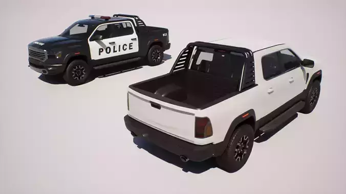 Pickup Truck 1 - Dodge Ram - Game Ready Vehicle