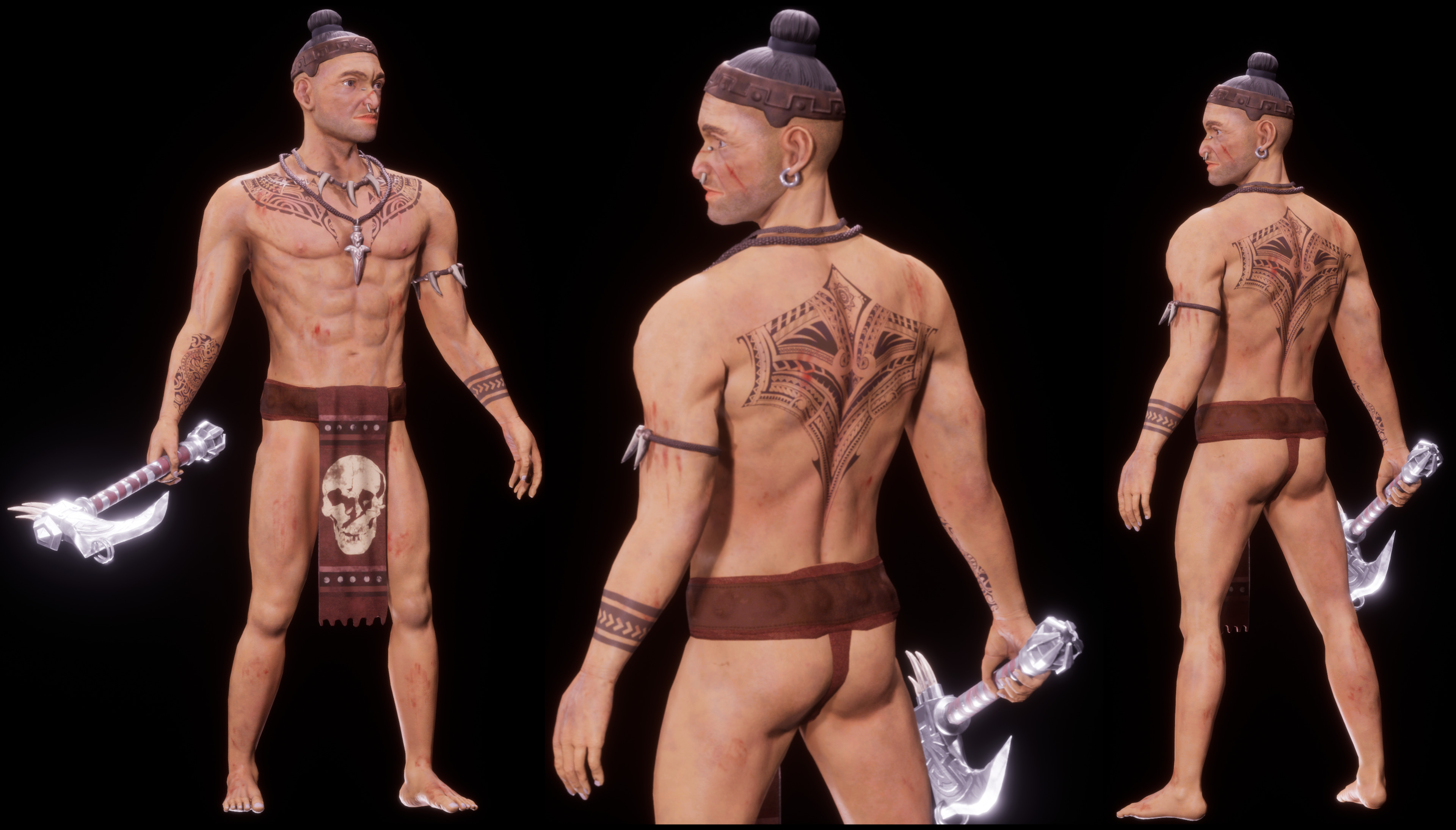 Tribal Character Low-poly 3D model_1