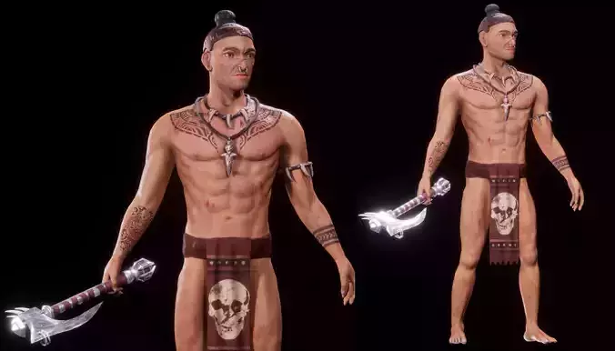 Tribal Character Low-poly 3D model