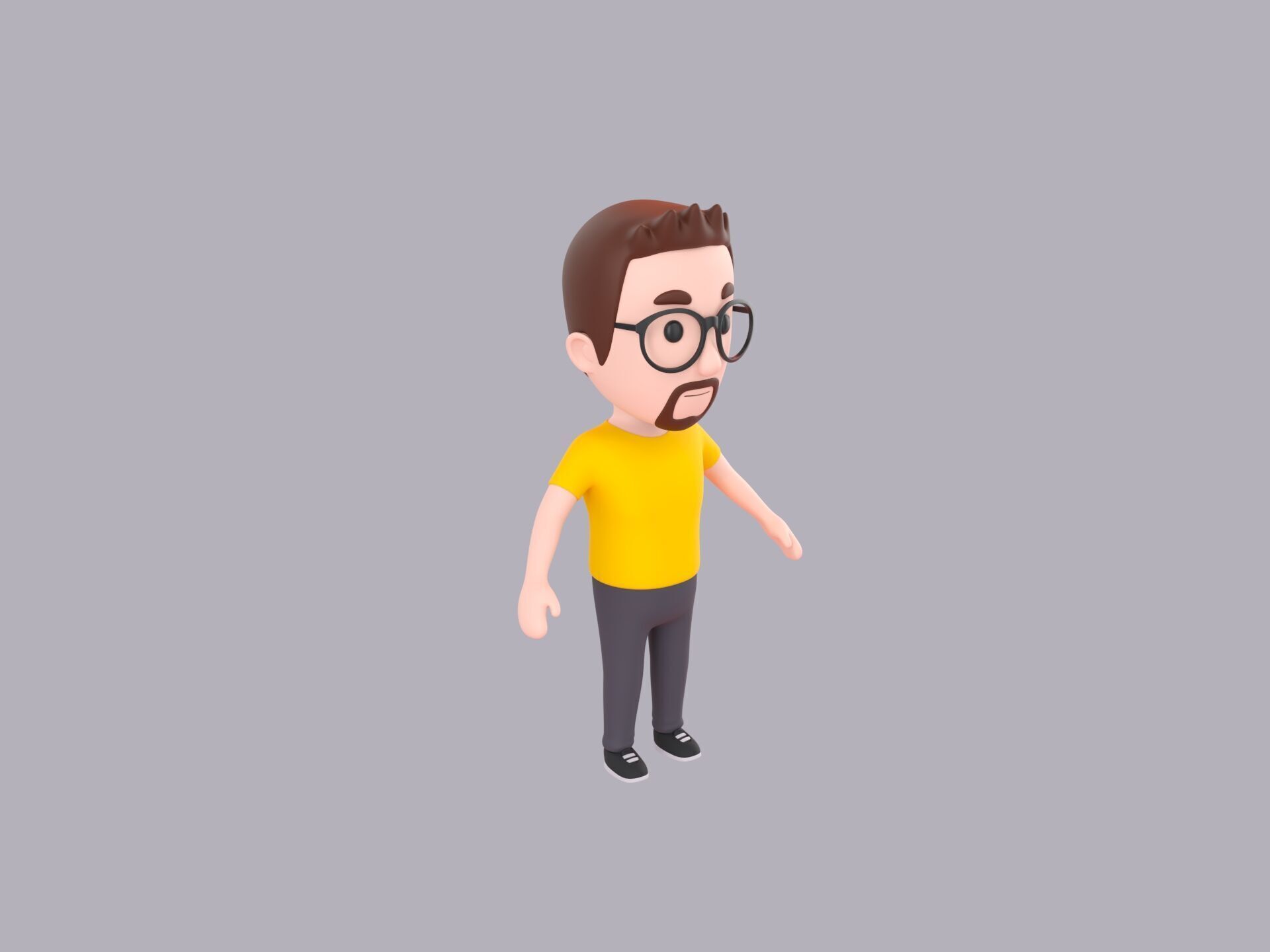  Cartoon Male Character Rigged 021 3D model_3
