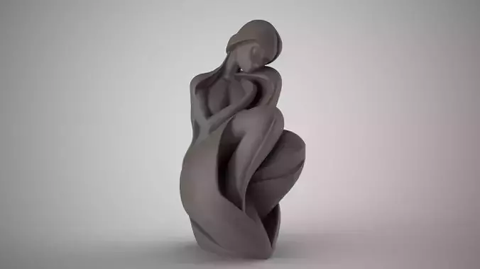 Abstract Thinking Woman 3D print model