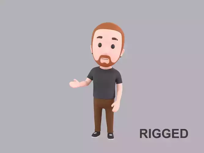  Cartoon Male Character Rigged 023 3D model
