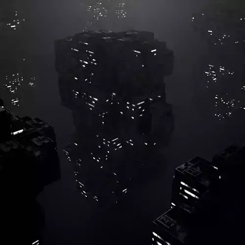 Sci fi night city building 8 3D model