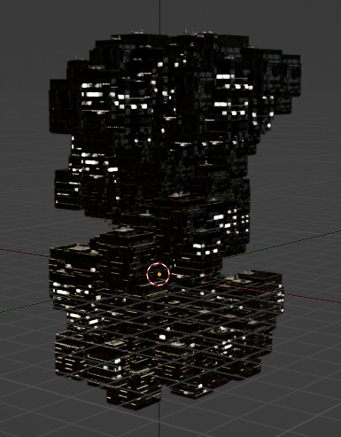 Sci fi night city building 8 3D model_3