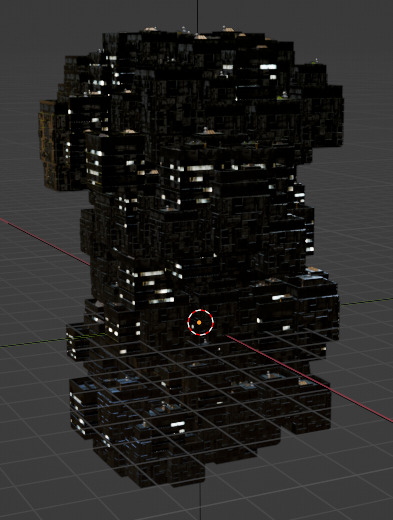 Sci fi night city building 8 3D model_5